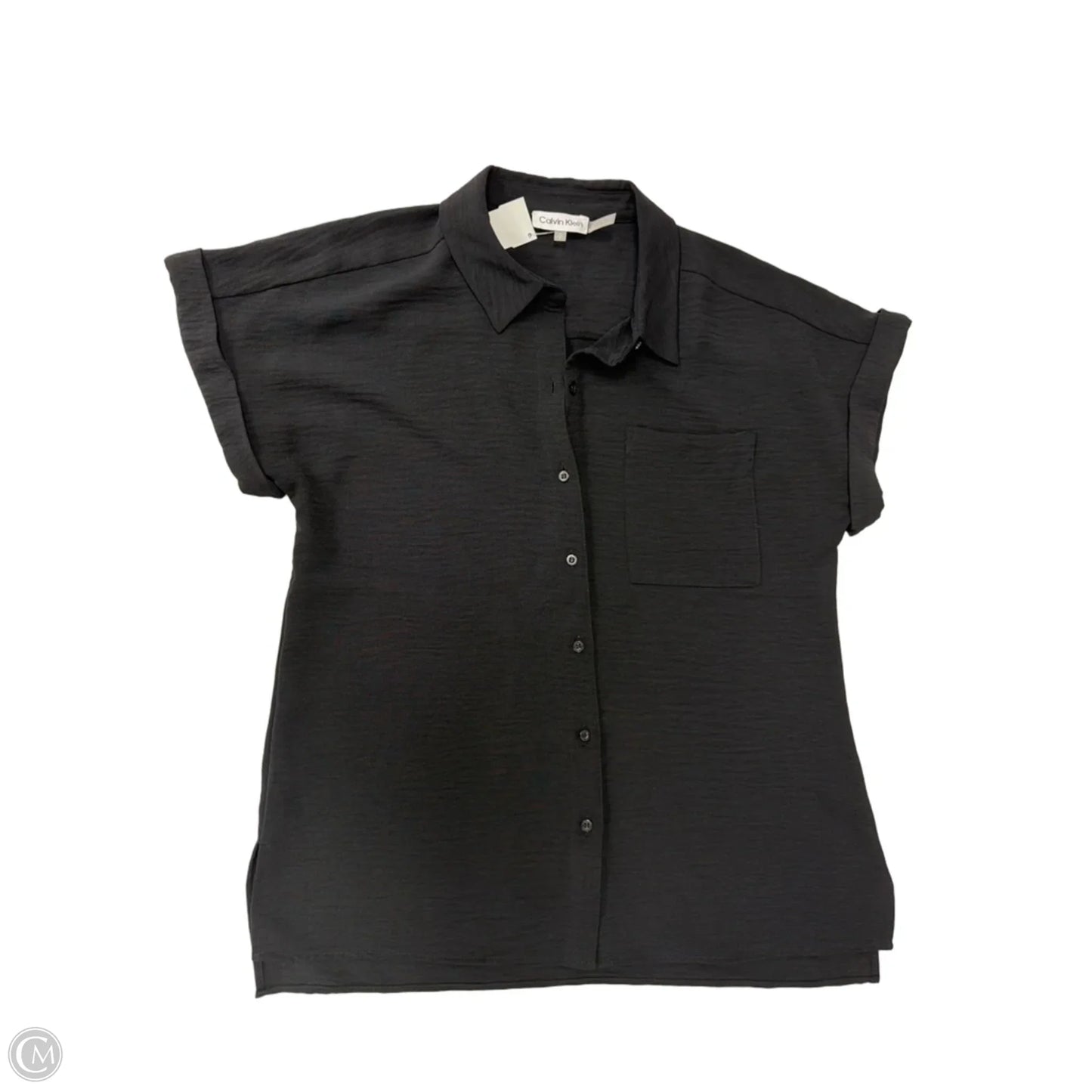 Top Short Sleeve By Calvin Klein In Black, Size: S
