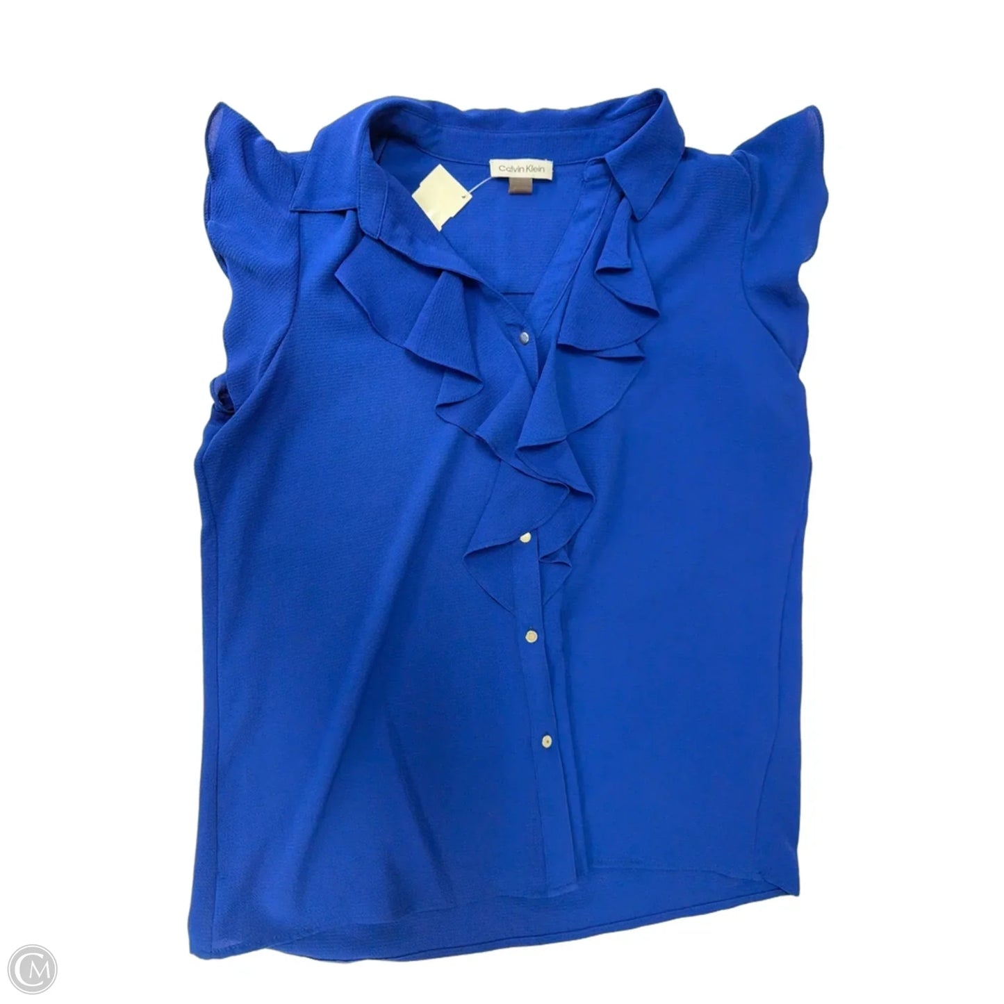 Top Short Sleeve By Calvin Klein In Blue, Size: M