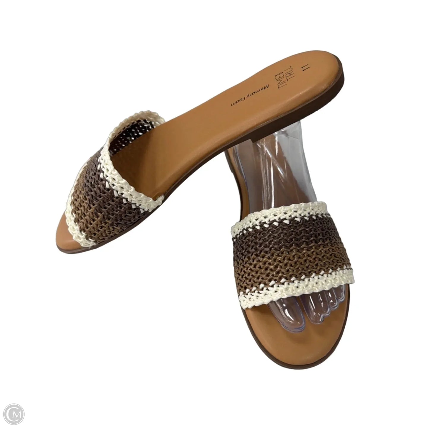 Sandals Flats By Time And Tru In Brown, Size: 11