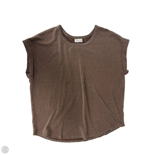 Top Short Sleeve By Maurices In Brown, Size: Xl