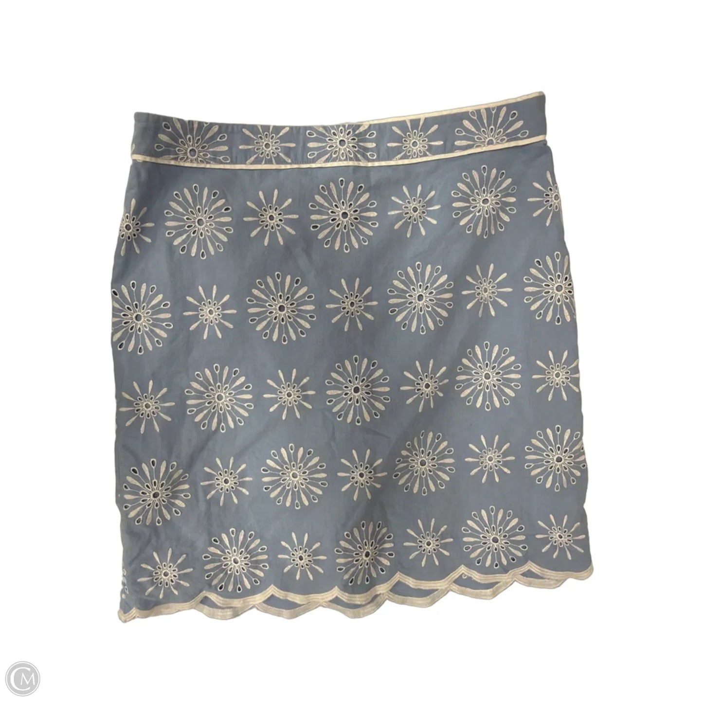 Skirt Midi By Talbots In Blue & White, Size: L