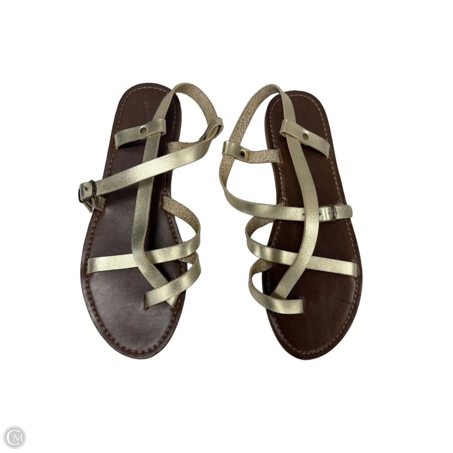 Sandals Flats By Universal Thread In Gold, Size: 9