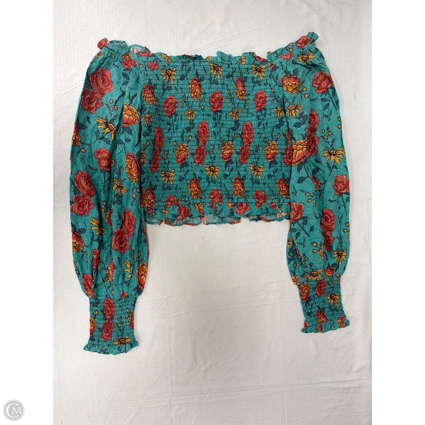Top Long Sleeve By Rock & Roll In Floral Print, Size: L