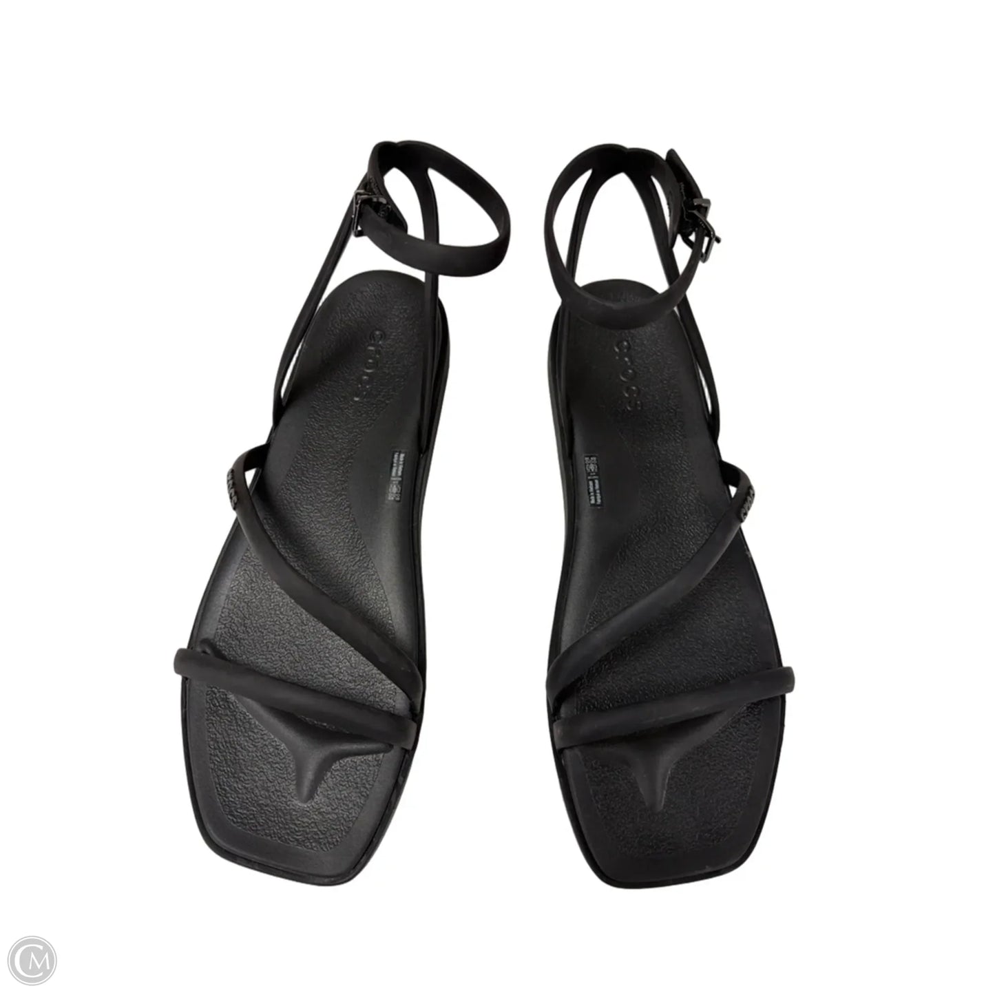 Sandals Flats By Crocs In Black, Size: 10