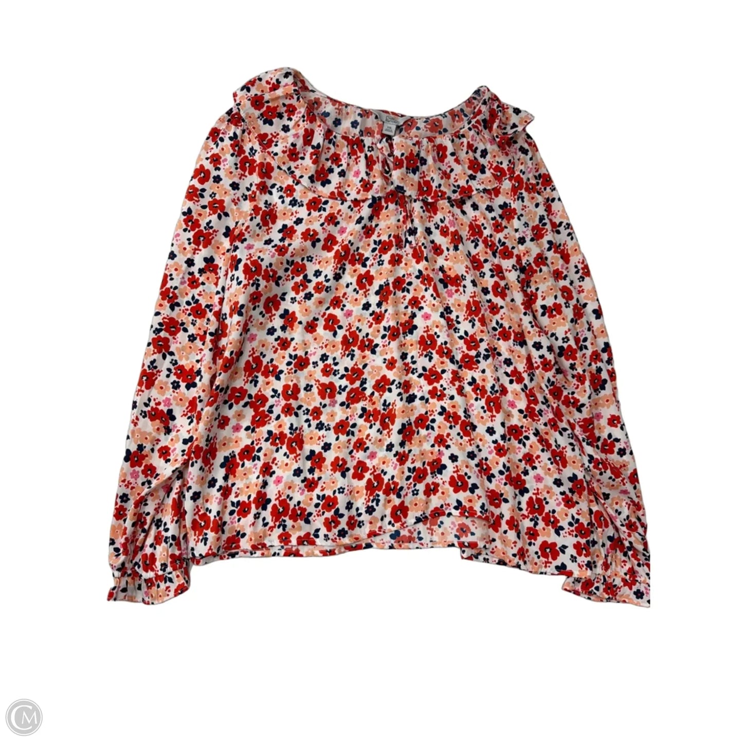 Top Long Sleeve By Croft And Barrow In Floral Print, Size: 1x