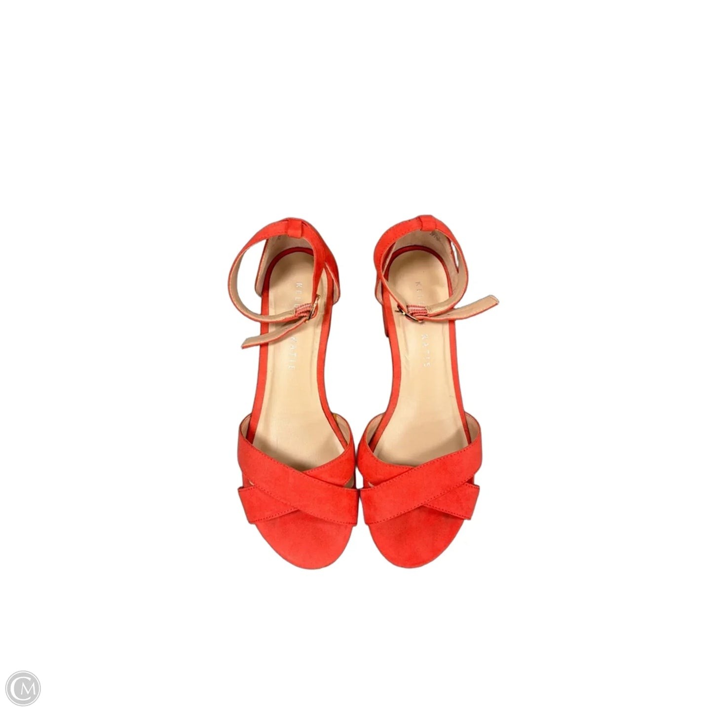Sandals Heels Block By Kelly And Katie In Orange, Size: 6.5