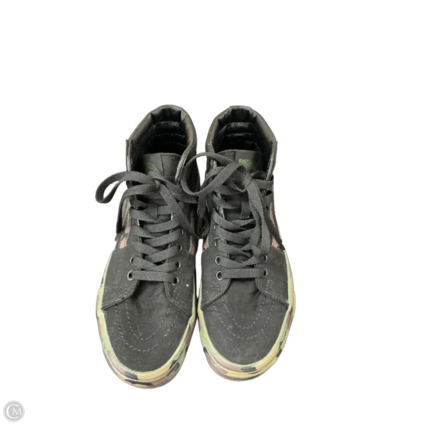 Shoes Sneakers By Vans In Black & Green, Size: 6.5