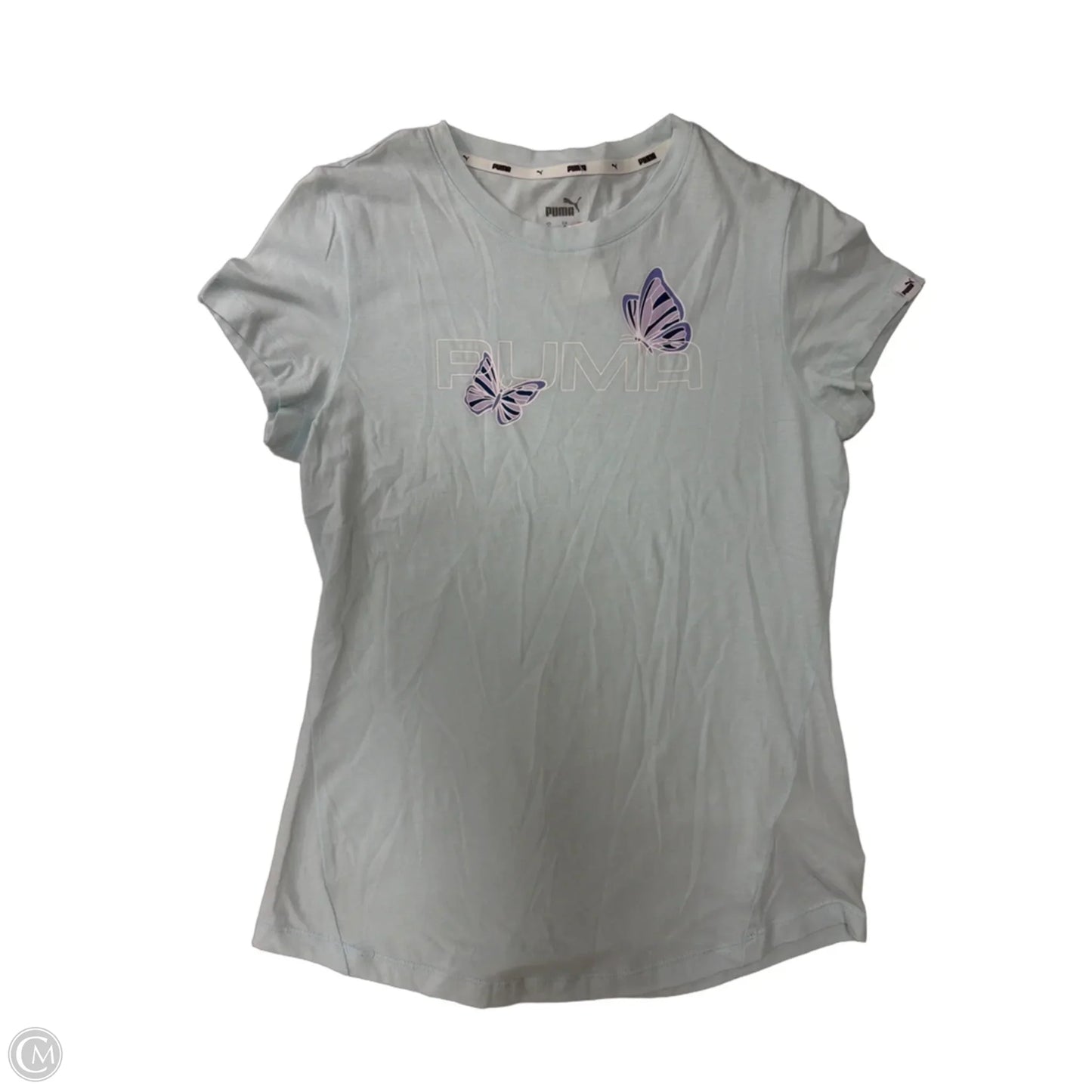 Athletic Top Short Sleeve By Puma In Blue, Size: S