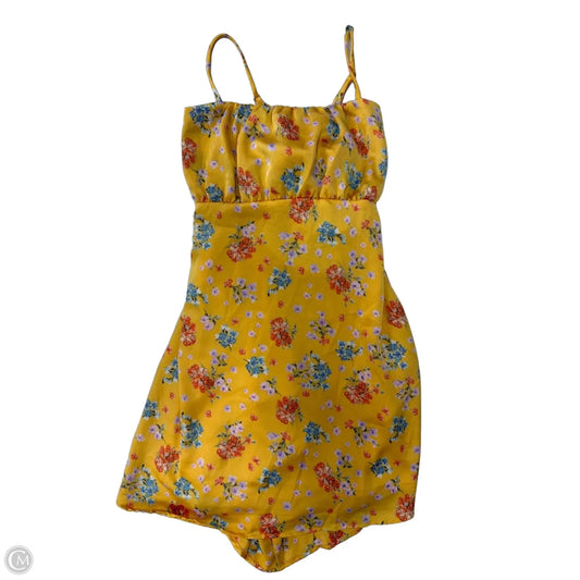 Dress Casual Short By Peach Love Cream California In Floral Print, Size: M