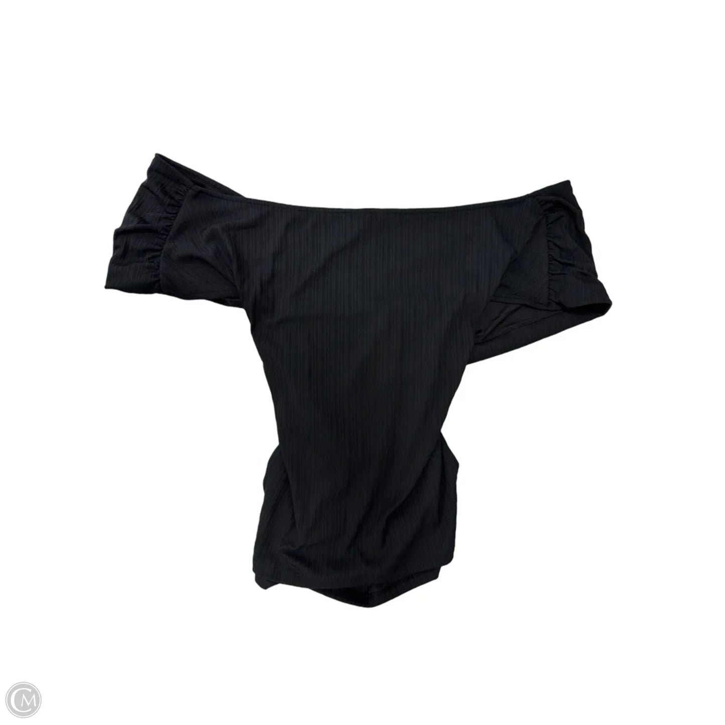 Top Short Sleeve By Banana Republic In Black, Size: L