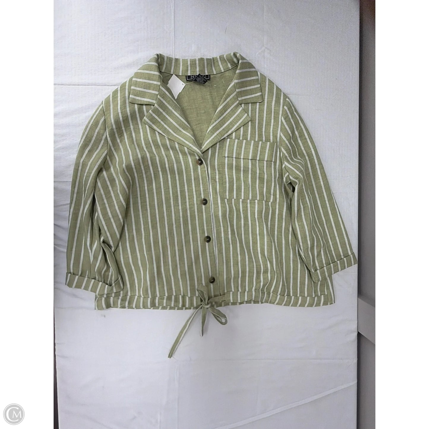 Top Long Sleeve By Nycc In Striped Pattern, Size: L