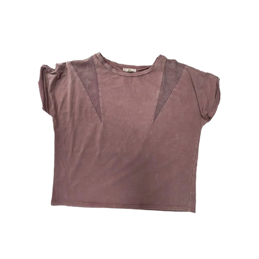 Top Short Sleeve By Gilded Intent In Purple, Size: L