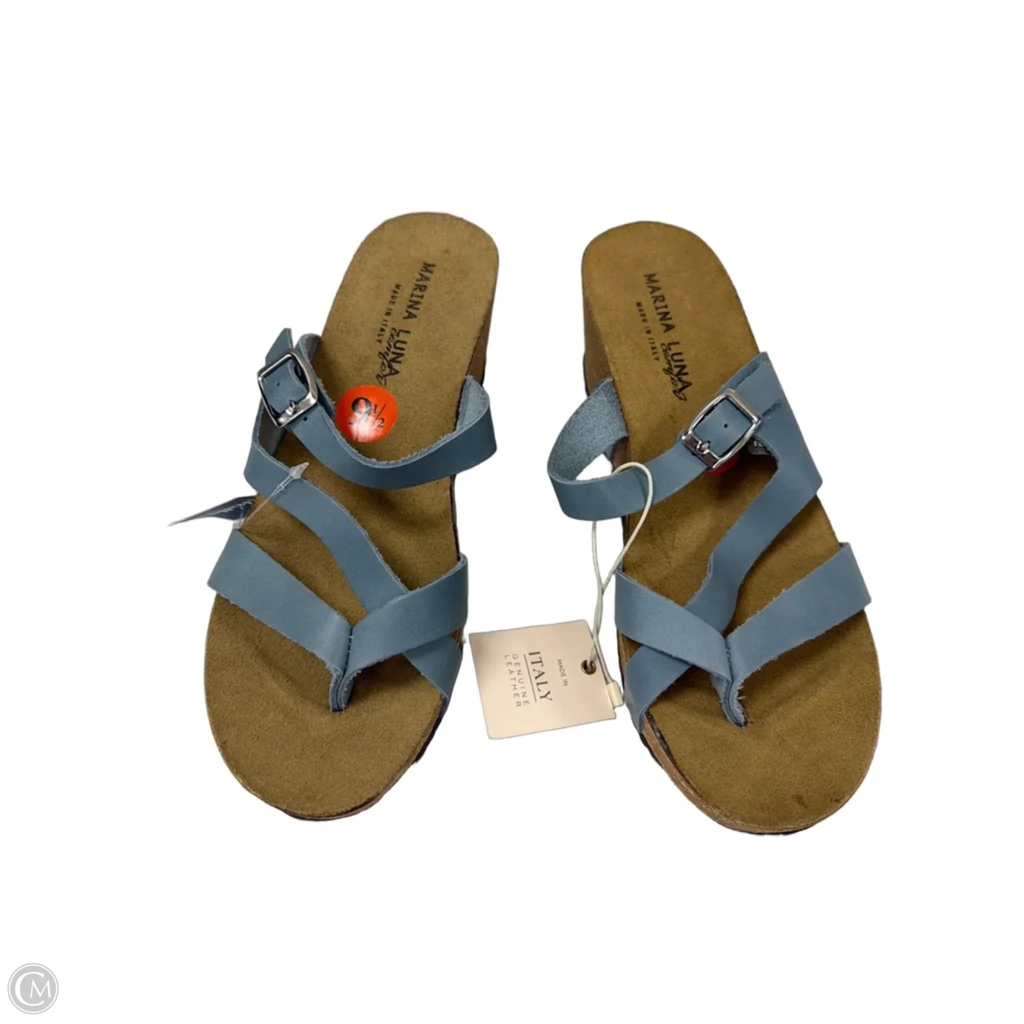 Sandals Heels Wedge By Clothes Mentor In Blue, Size: 9.5