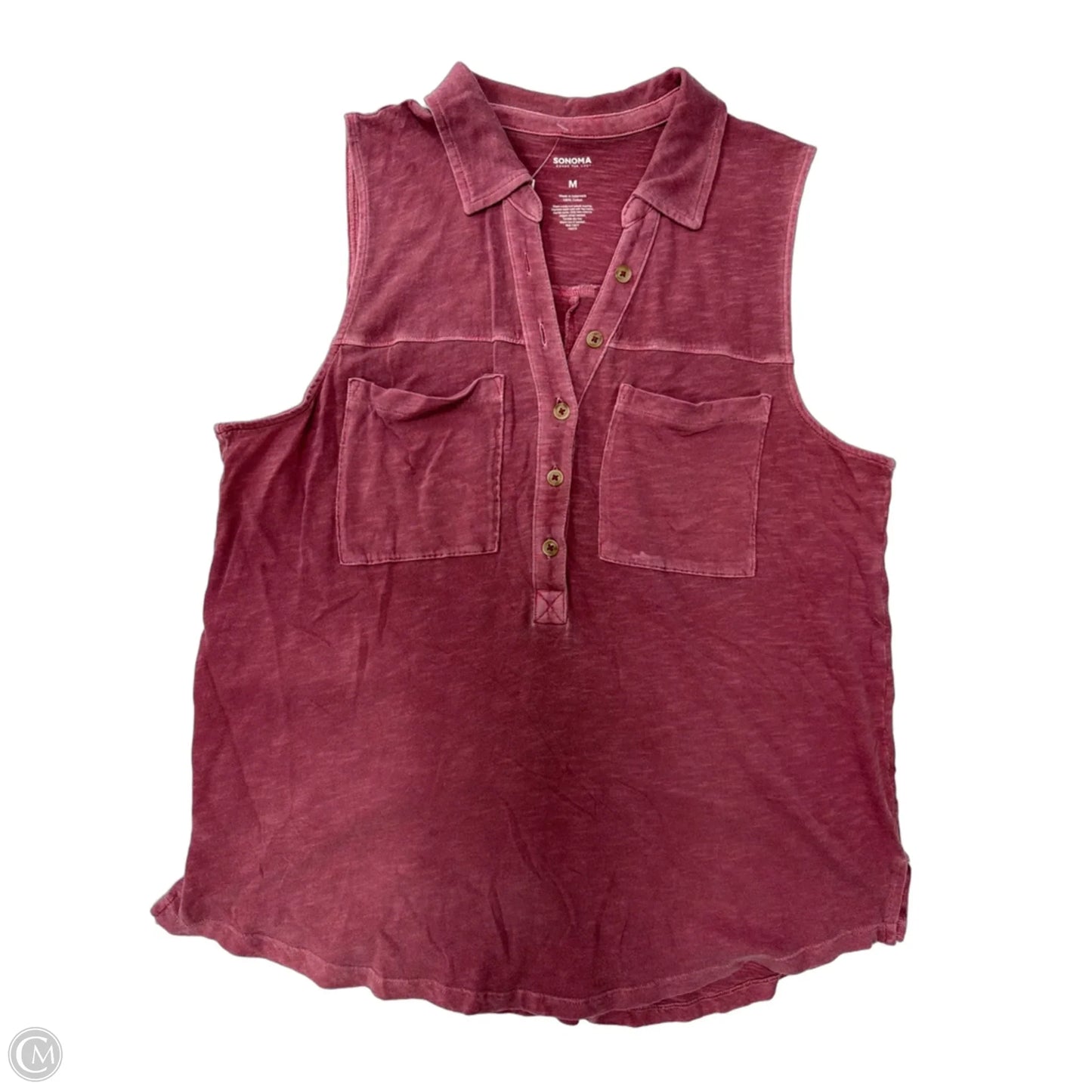 Top Sleeveless By Sonoma In Pink, Size: M
