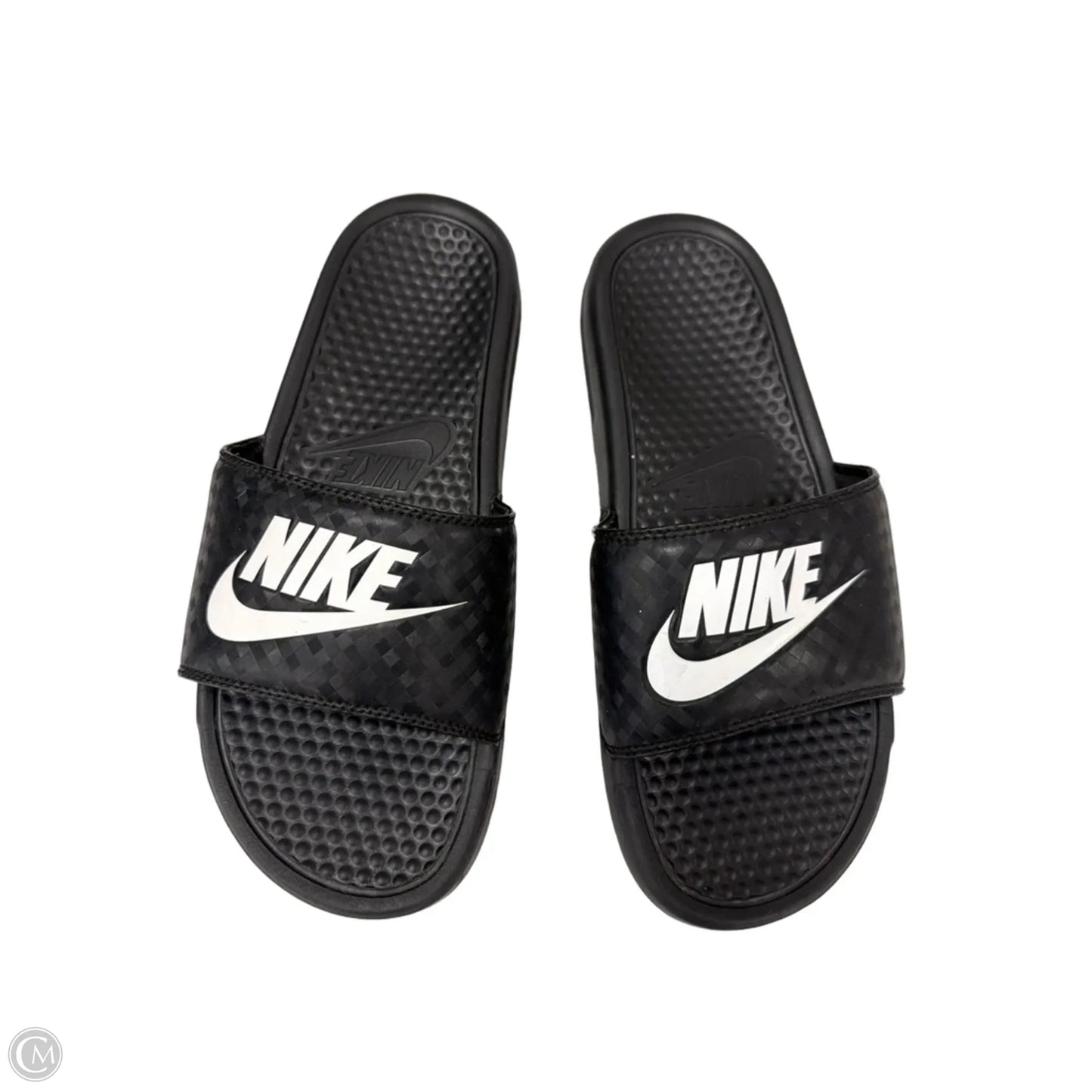 Sandals Flats By Nike In Black & White, Size: 10