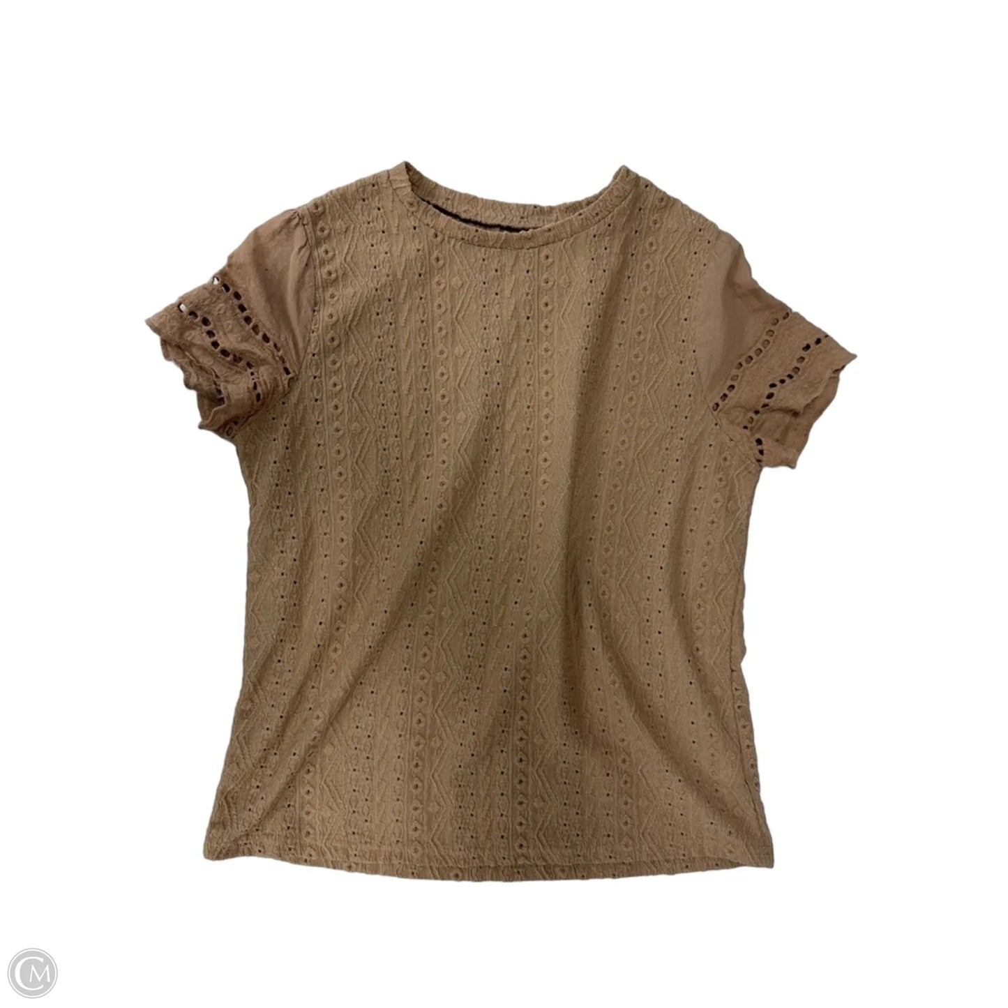 Top Short Sleeve By Shein In Brown, Size: M