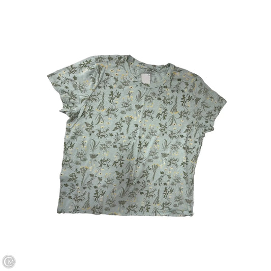 Top Short Sleeve By Lucky Brand In Floral Print, Size: Xl