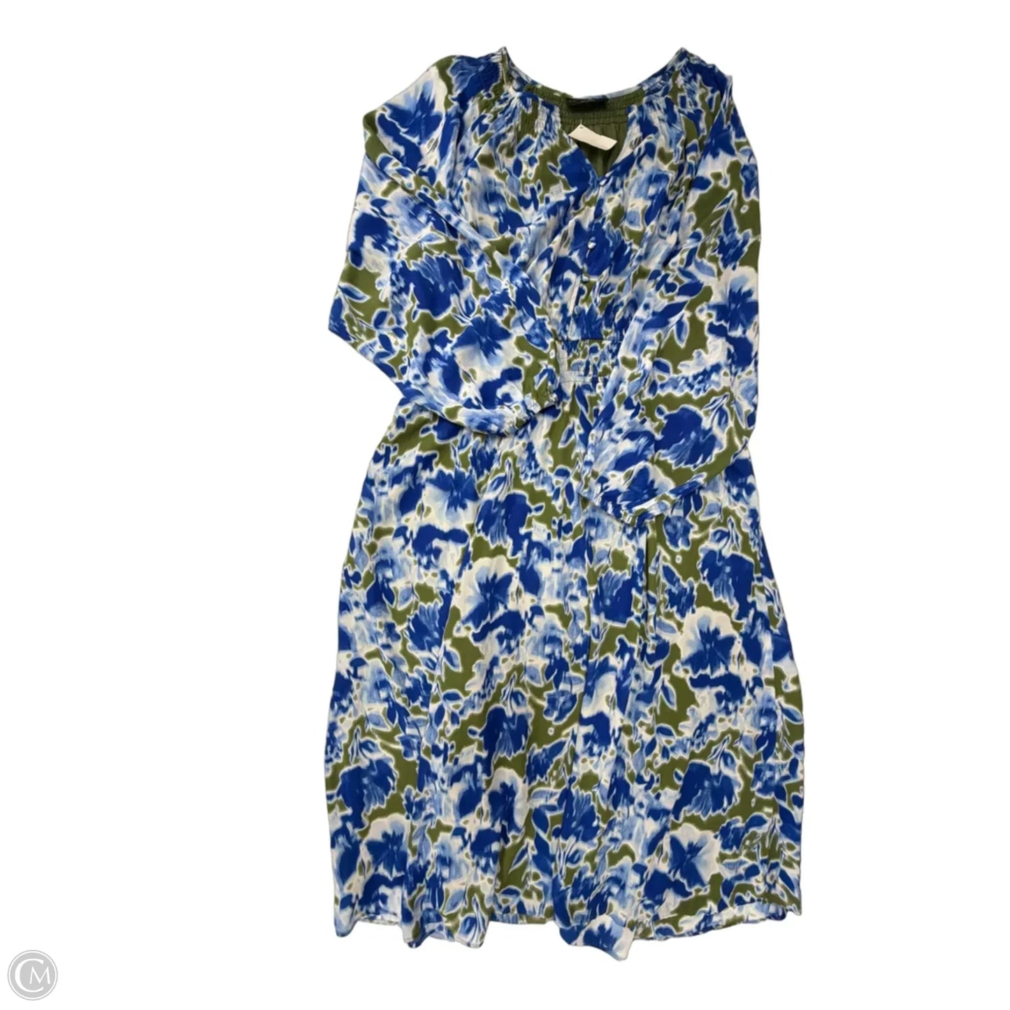 Dress Casual Midi By Lane Bryant In Blue & Green, Size: Xl