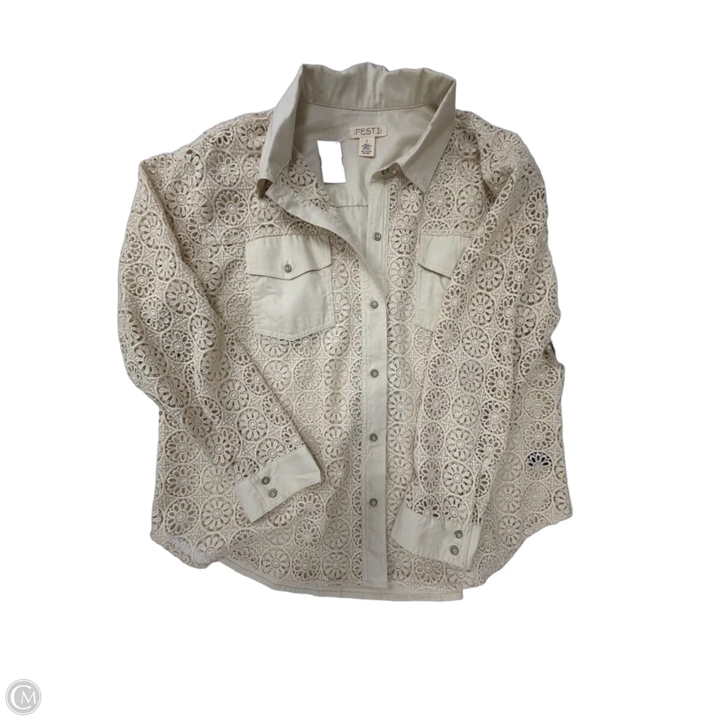 Jacket Shirt By Torrid In Tan, Size: 1x