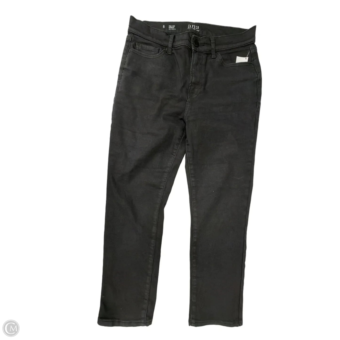 Jeans Straight By Ana In Black Denim, Size: 8