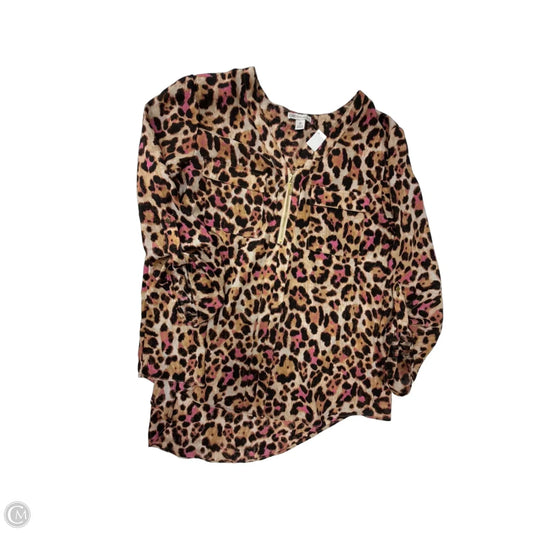 Top Long Sleeve By Cato In Animal Print, Size: M