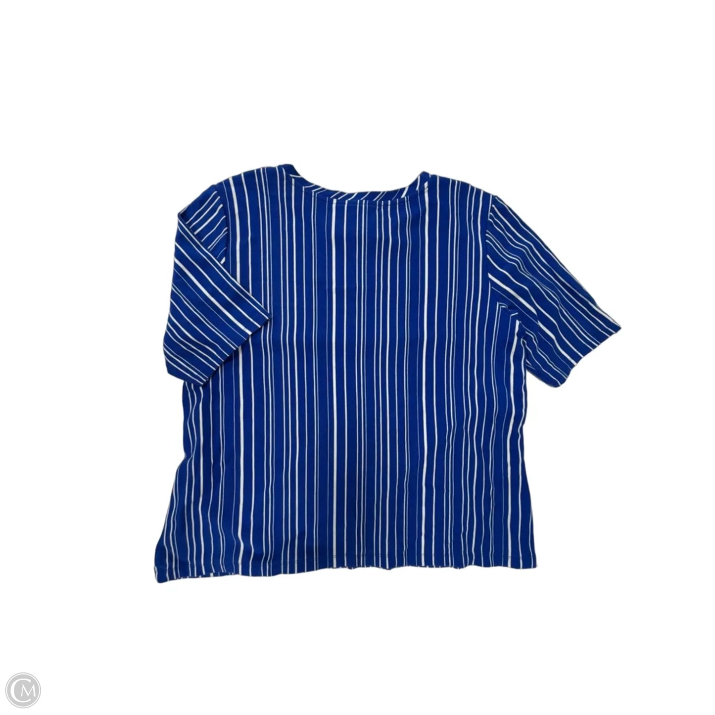 Top Short Sleeve By Liz Claiborne In Striped Pattern, Size: L