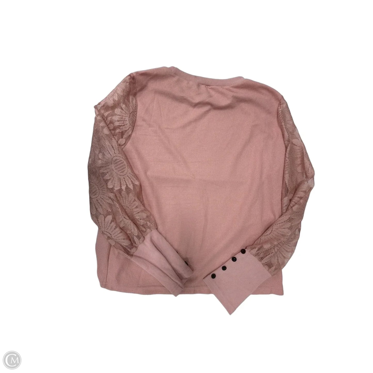 Top Long Sleeve By Cme In Pink, Size: L