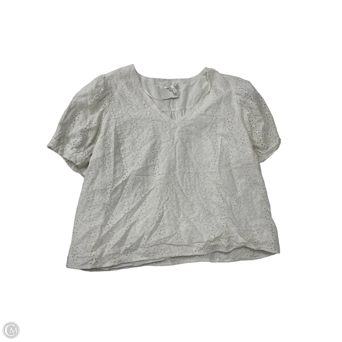 Top Short Sleeve By Draper James In White, Size: 1x