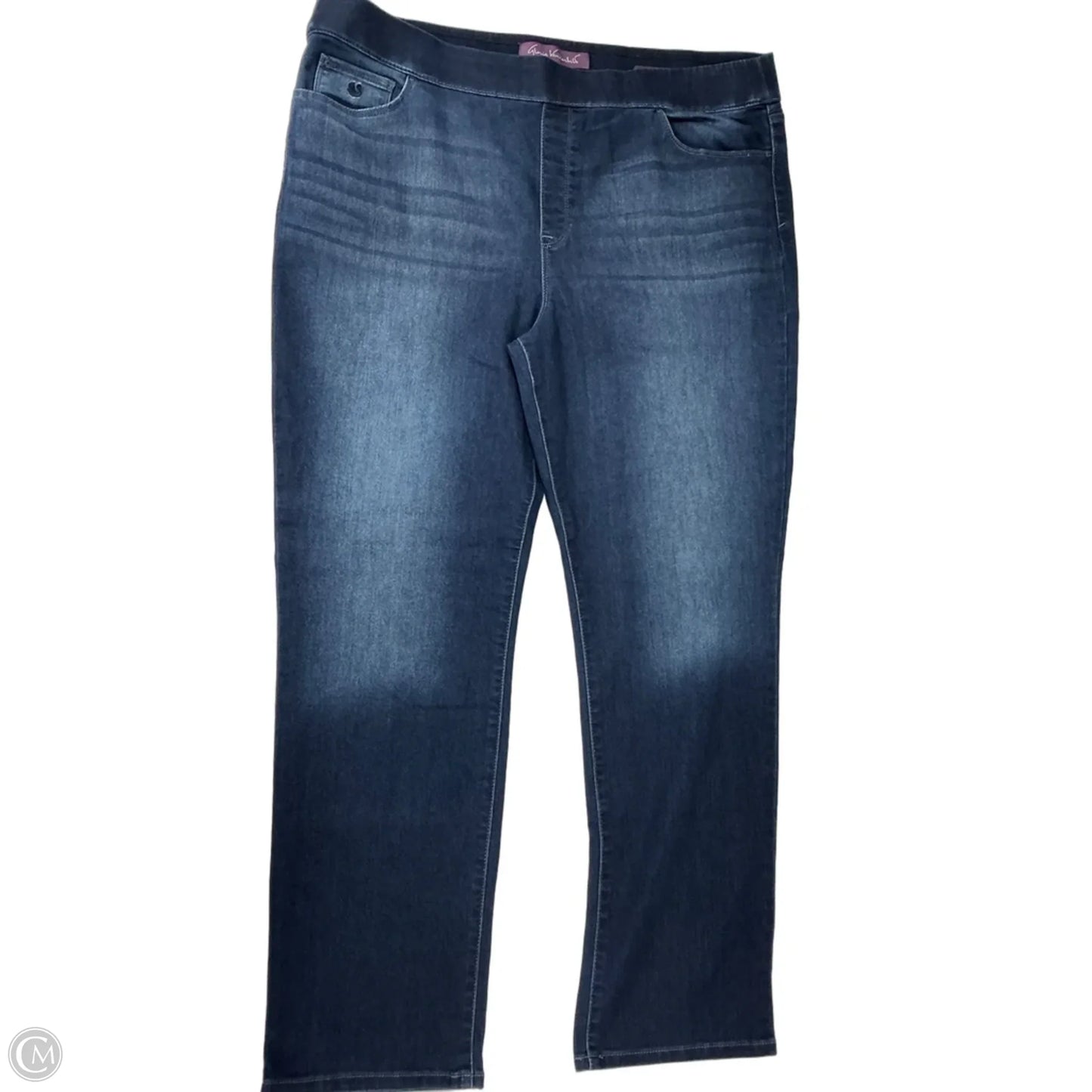 Jeans Straight By Gloria Vanderbilt In Blue Denim, Size: 18