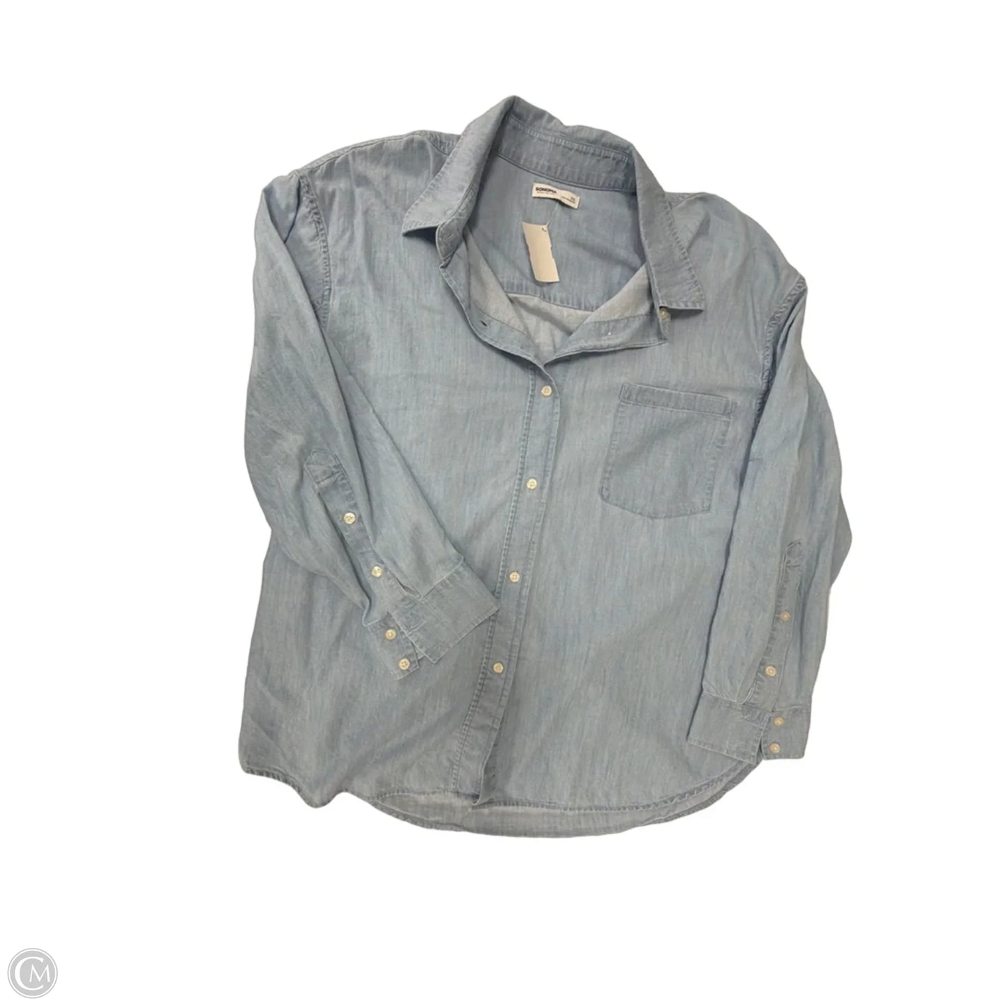 Top Long Sleeve By Sonoma In Blue Denim, Size: 1x