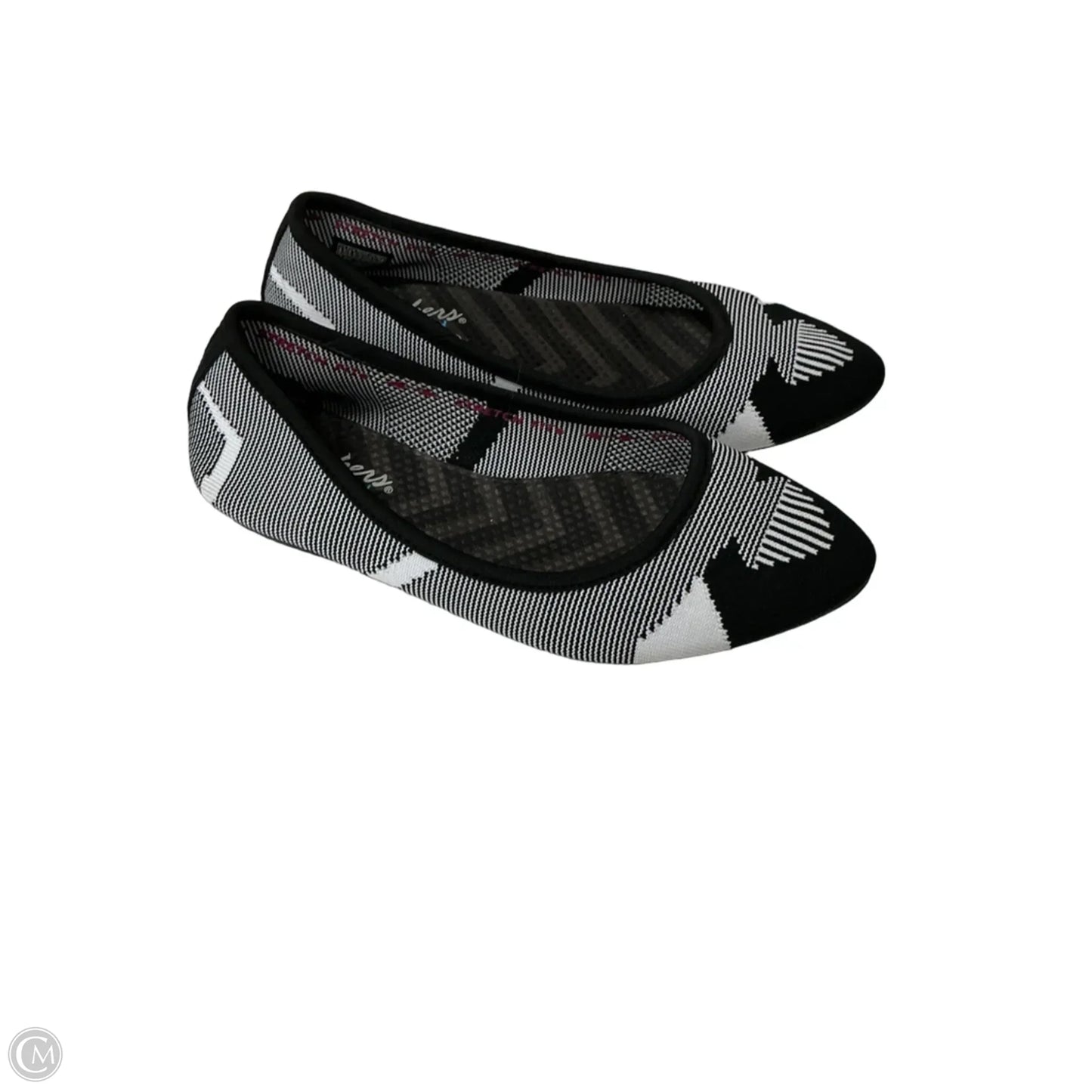 Shoes Flats By Skechers In Black & White, Size: 8.5