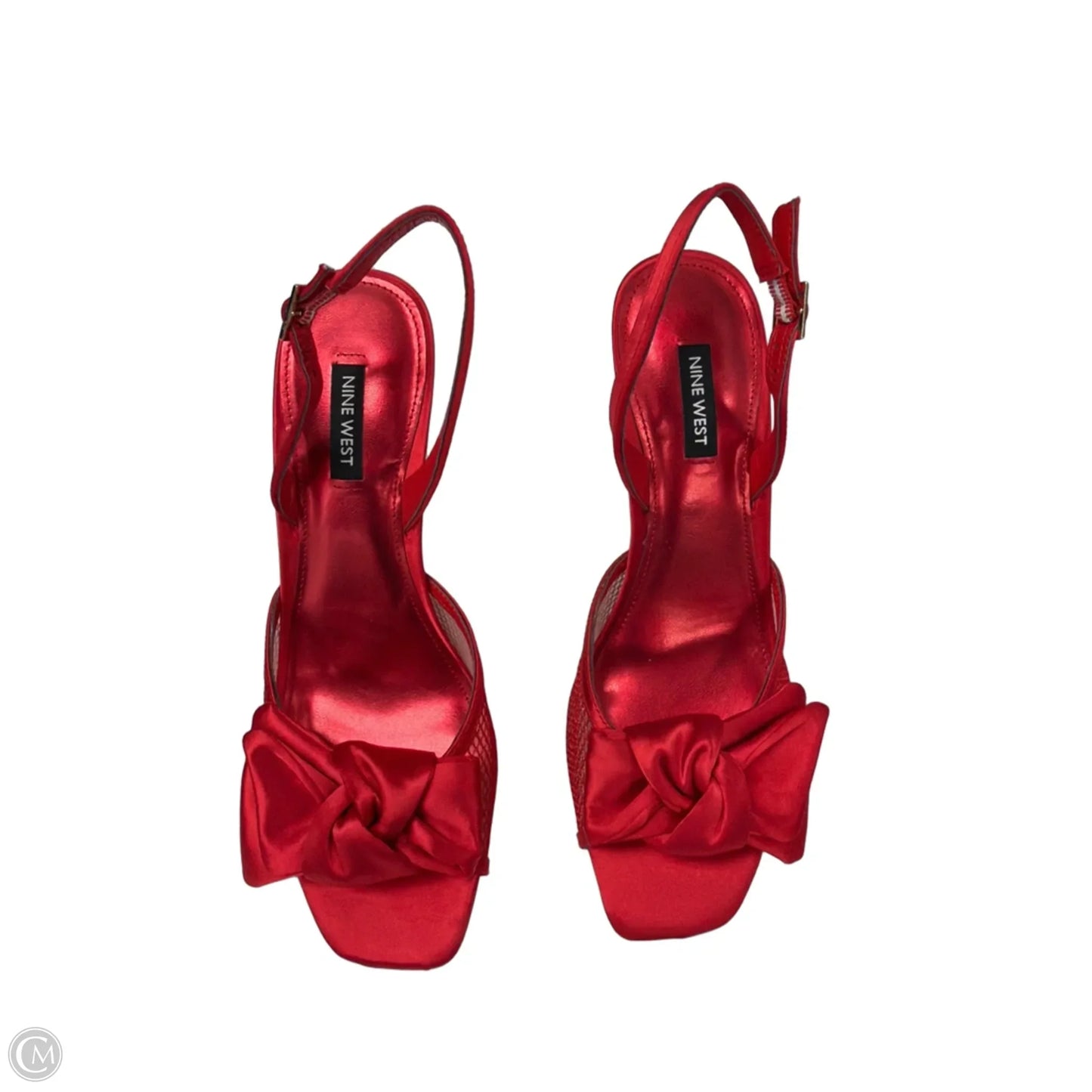 Sandals Heels Stiletto By Nine West In Red, Size: 8.5