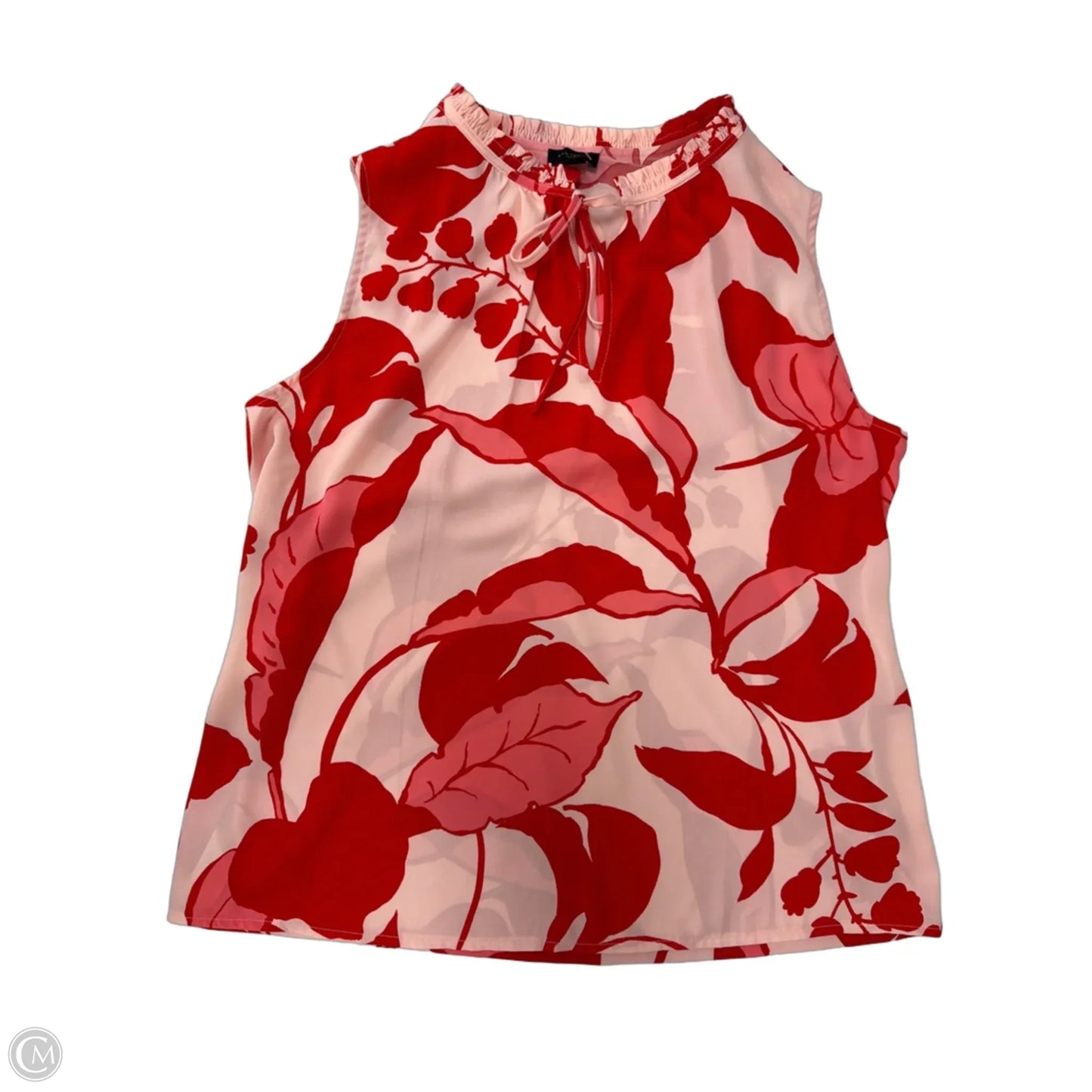 Top Sleeveless By Ann Taylor In Pink & Red, Size: L