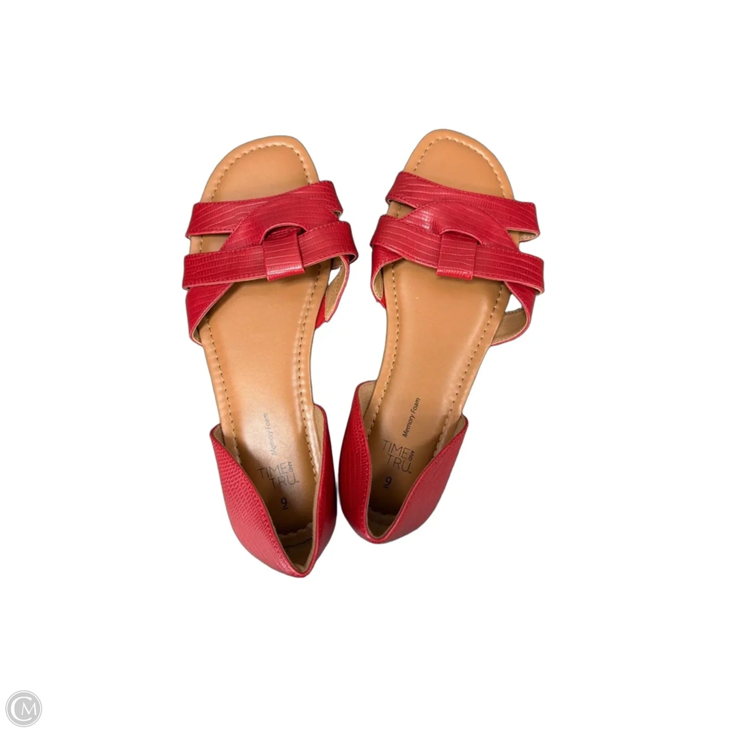 Sandals Flats By Time And Tru In Red, Size: 9