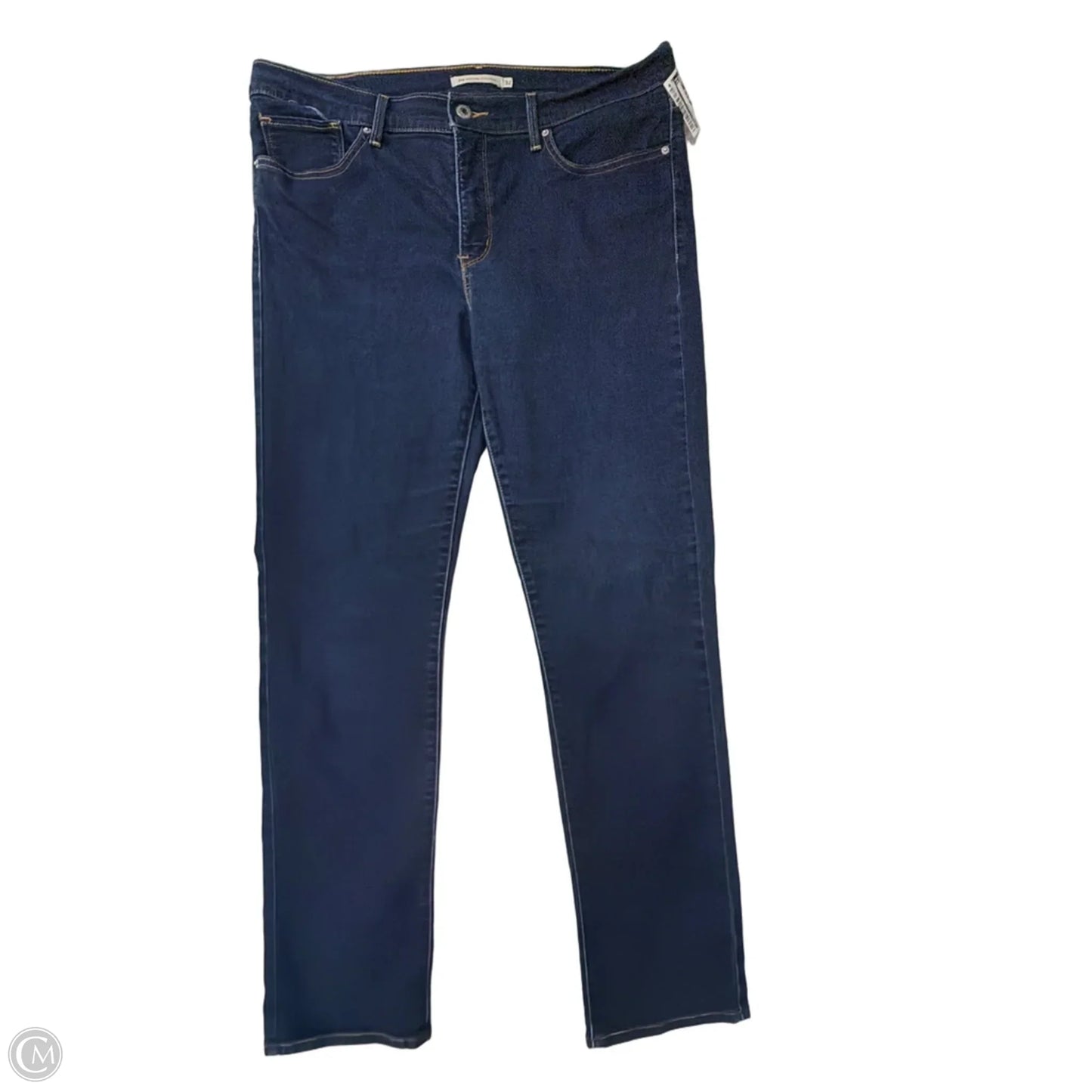 Jeans Straight By Levis In Blue Denim, Size: 12