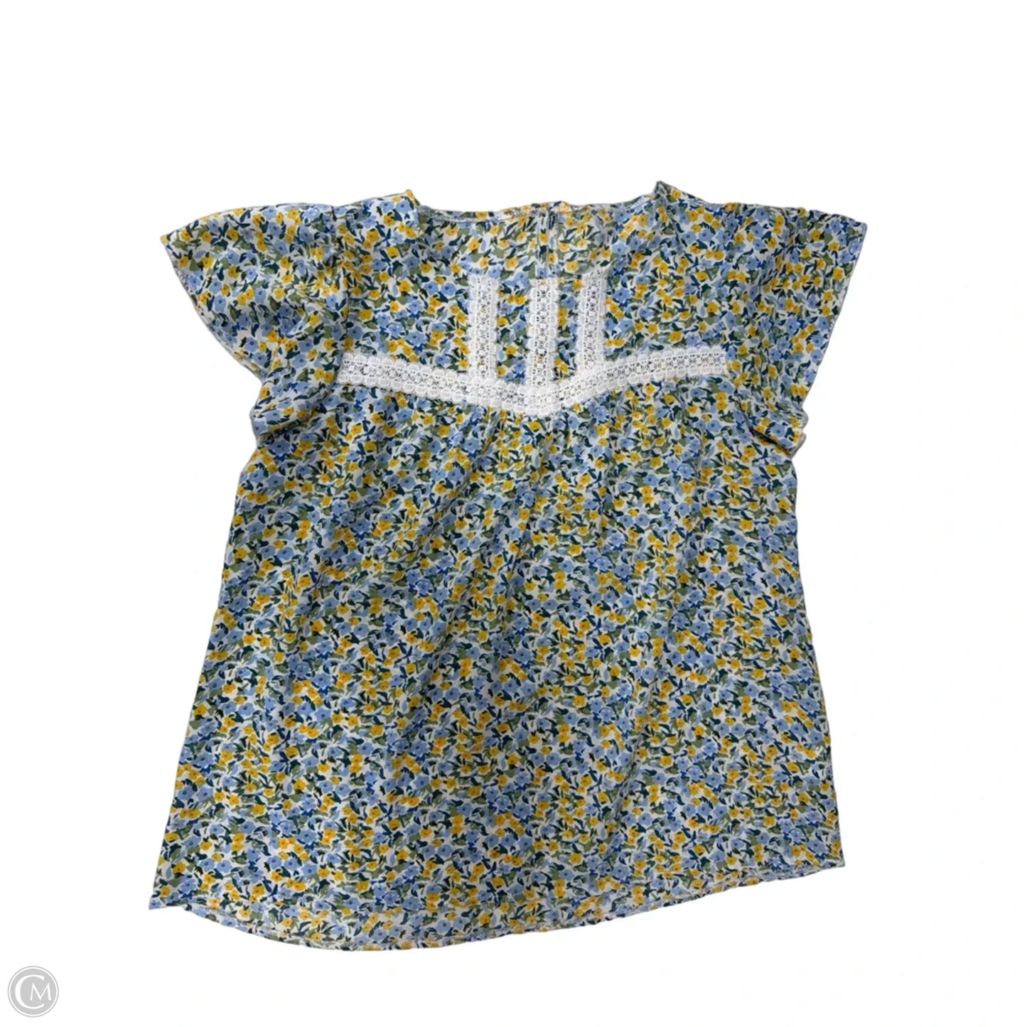 Top Short Sleeve By Cmf In Floral Print, Size: L