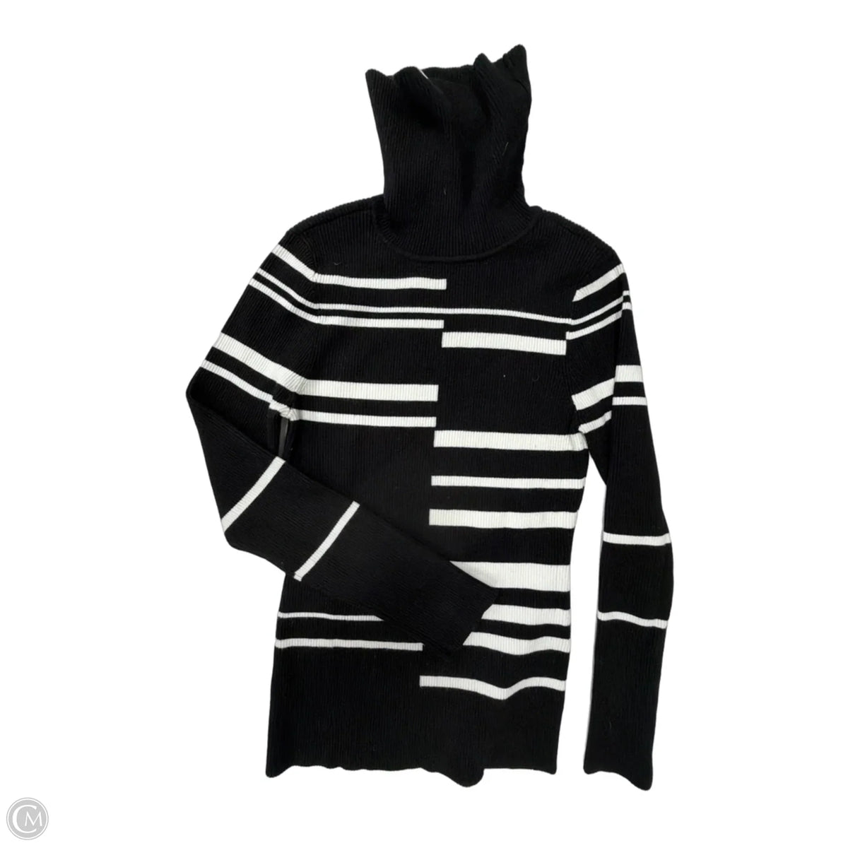 Top Long Sleeve By White House Black Market In Striped Pattern, Size: Mp