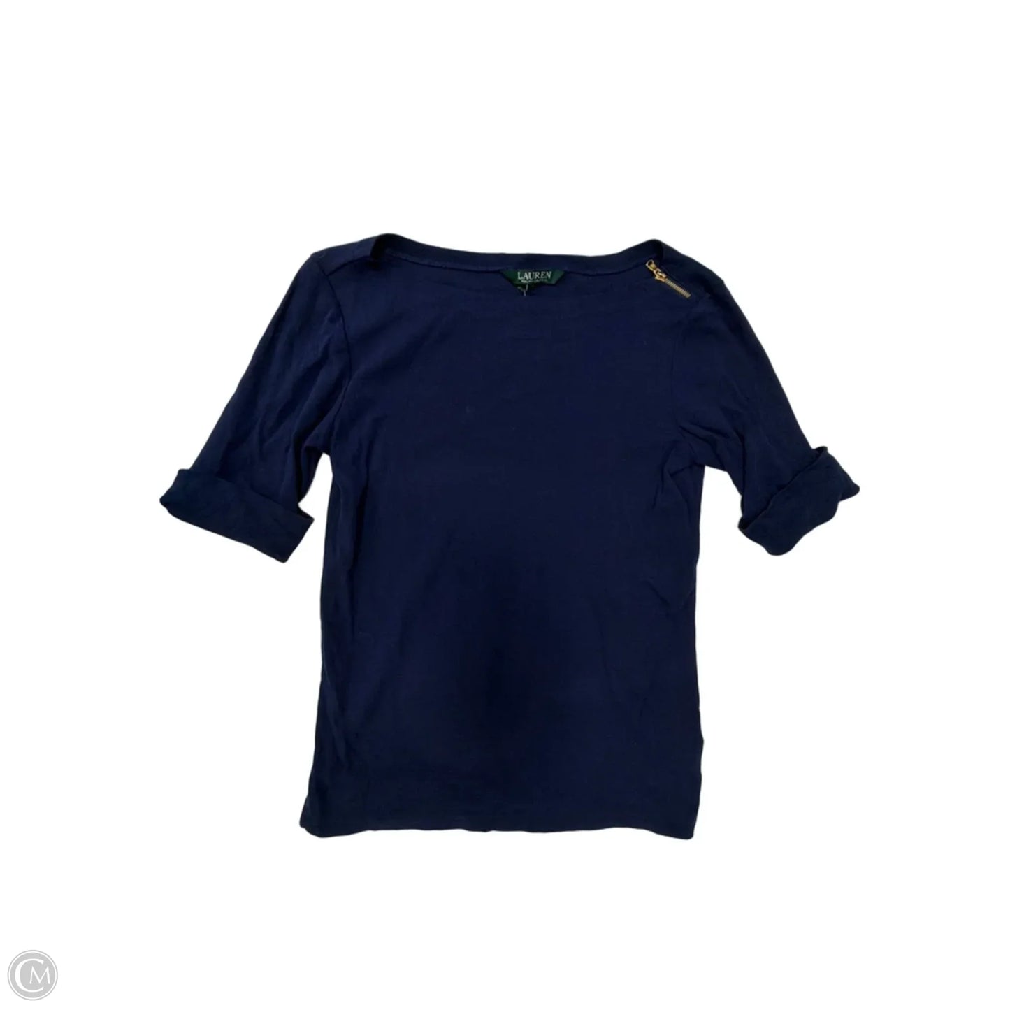 Top Short Sleeve By Lauren By Ralph Lauren In Blue, Size: S