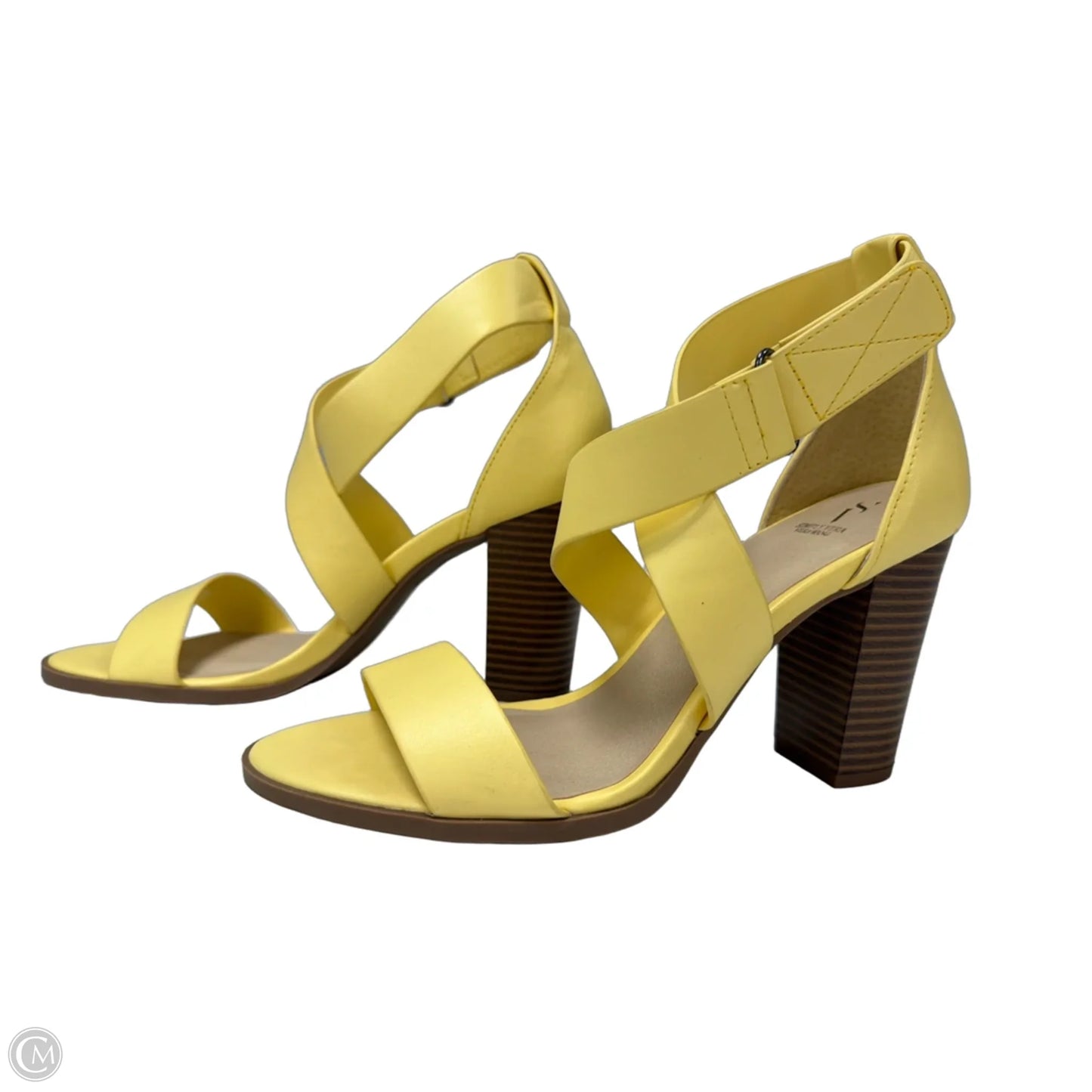 Sandals Heels Block By Simply Vera In Yellow, Size: 8