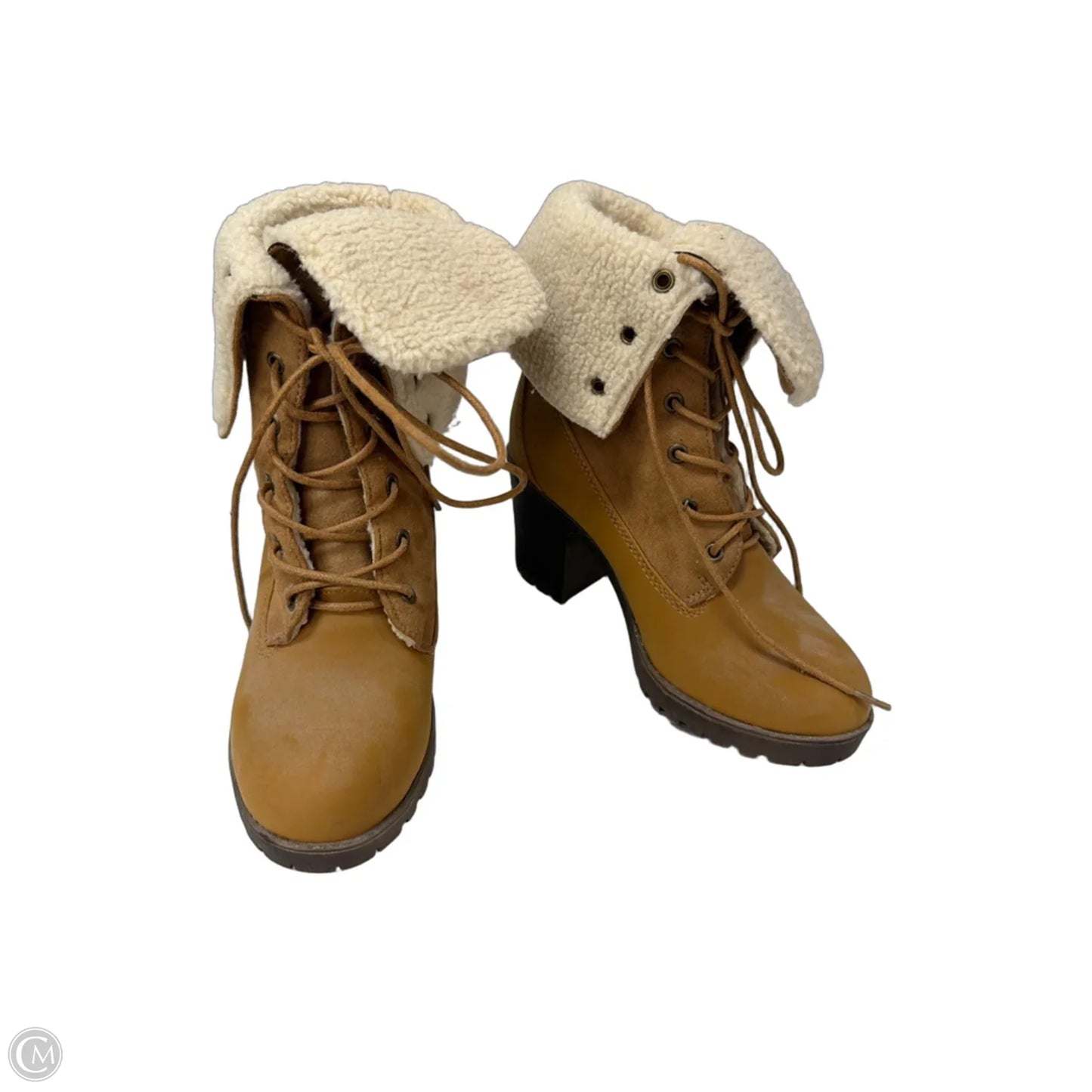 Boots Ankle Heels By Clothes Mentor In Tan, Size: 6