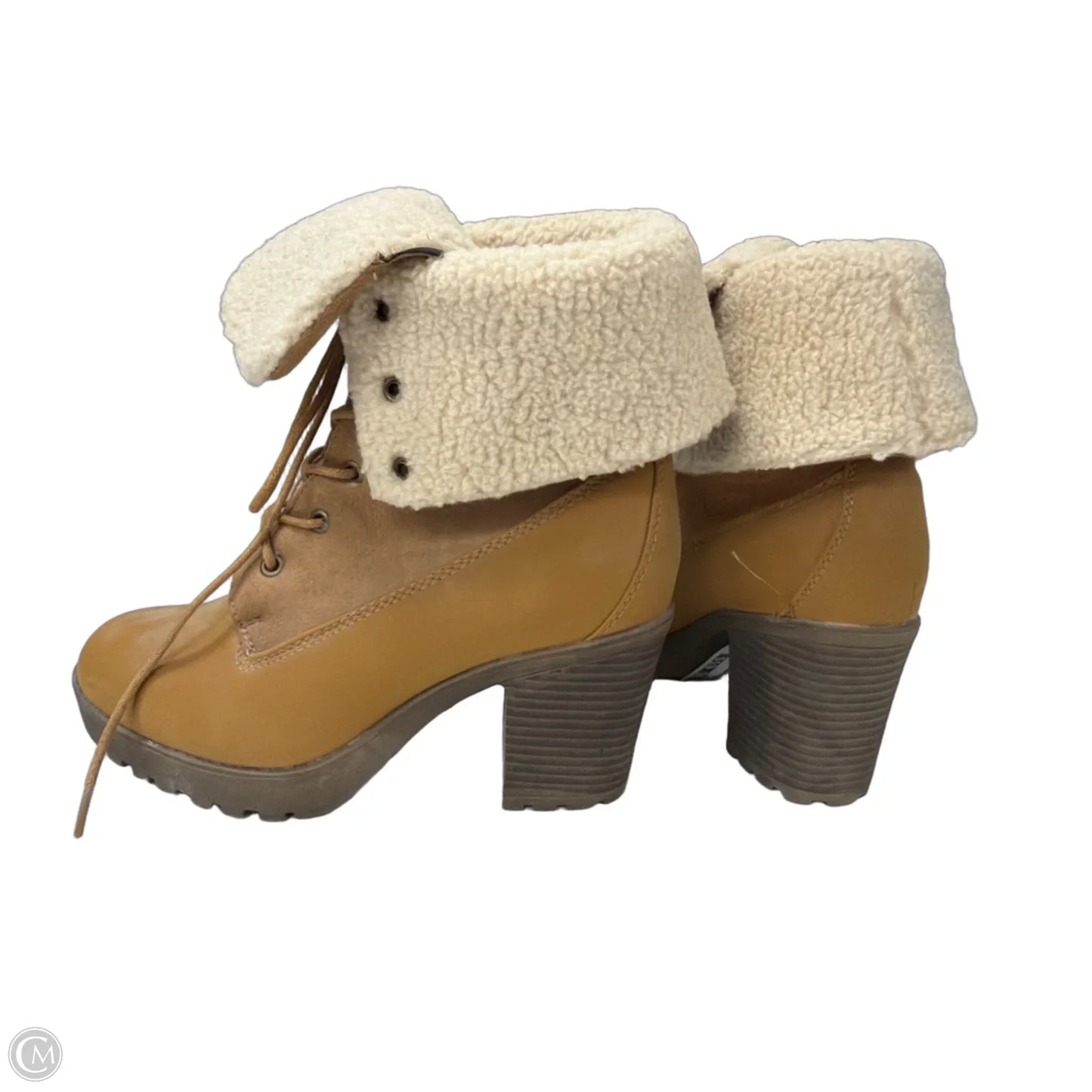 Boots Ankle Heels By Clothes Mentor In Tan, Size: 6