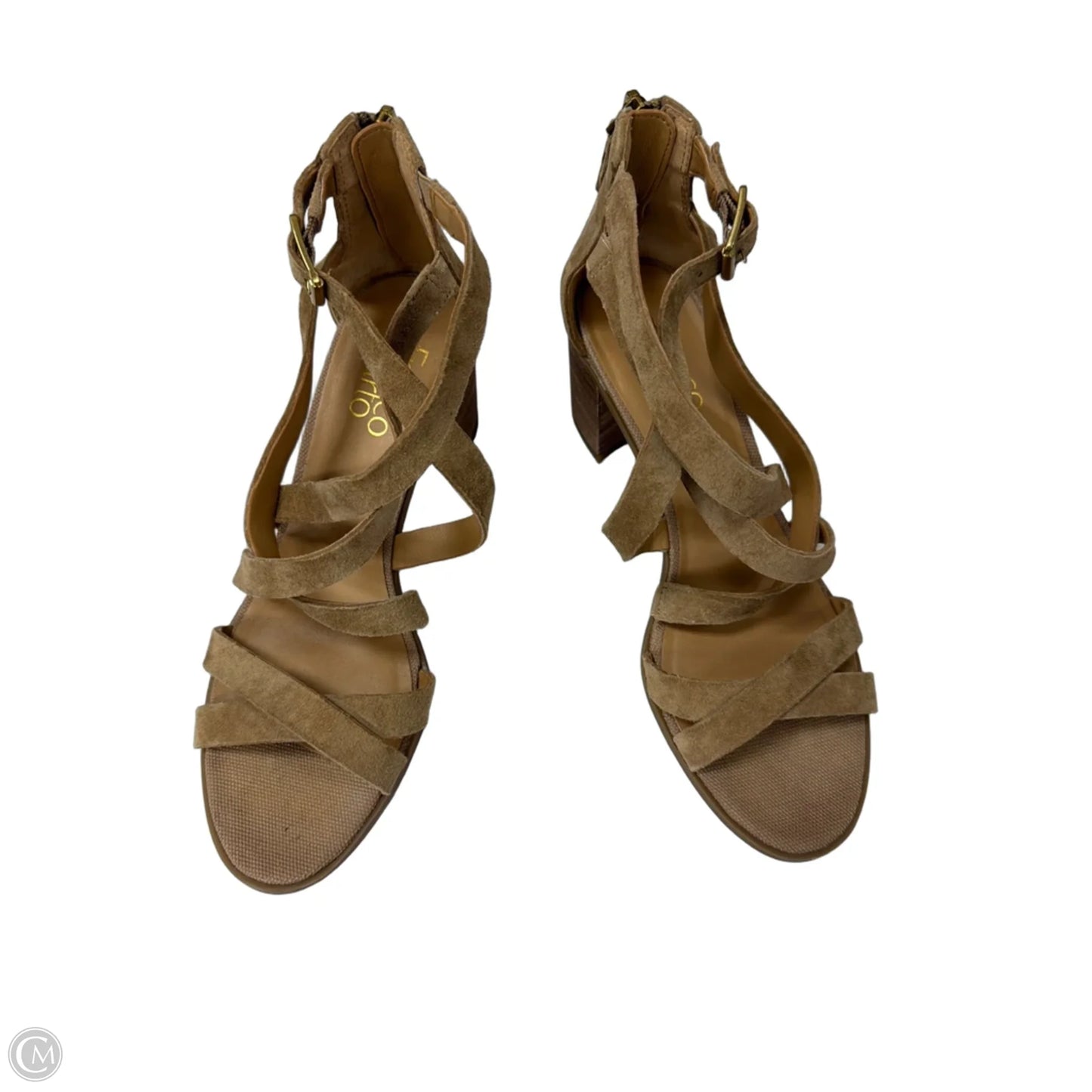 Sandals Heels Block By Franco Sarto In Tan, Size: 7.5