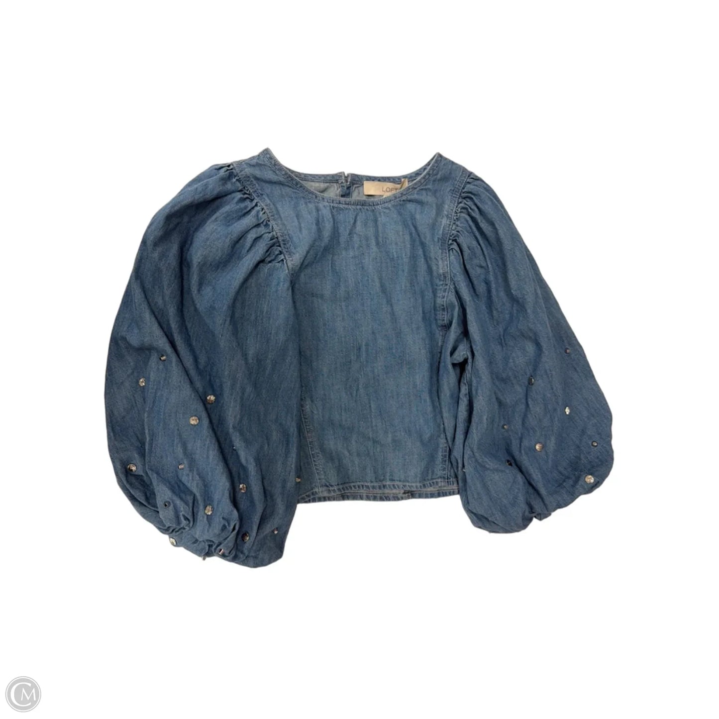 Top Long Sleeve By Loft In Blue Denim, Size: S
