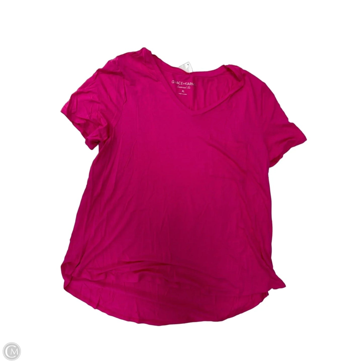 Top Short Sleeve By Grace + Karma In Pink, Size: Xl