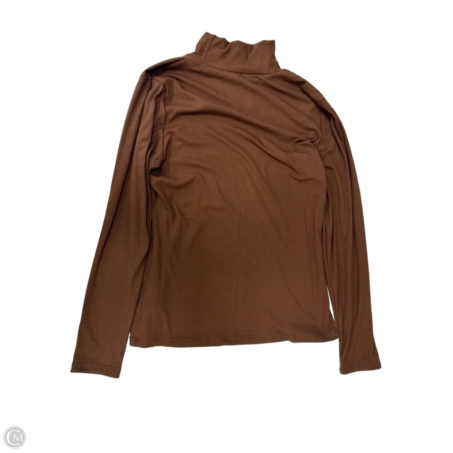 Top Long Sleeve By Ekouaer In Brown, Size: Xl