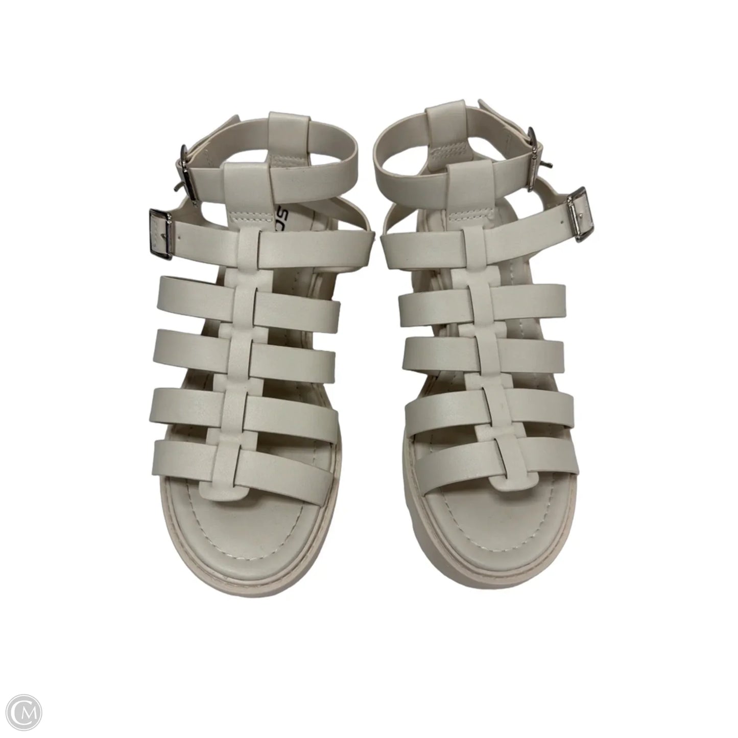 Sandals Heels Block By Soda In Beige, Size: 8