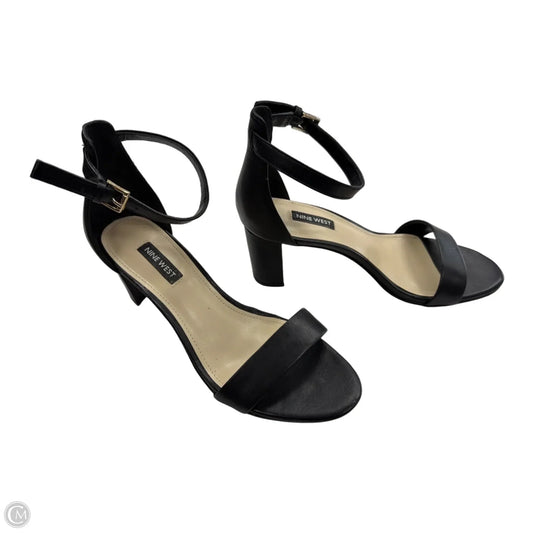 Sandals Heels Block By Nine West In Black, Size: 8