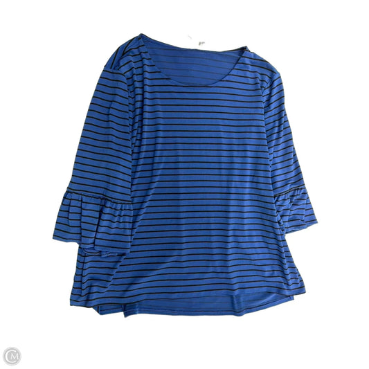 Top 3/4 Sleeve By Elle In Striped Pattern, Size: 1x