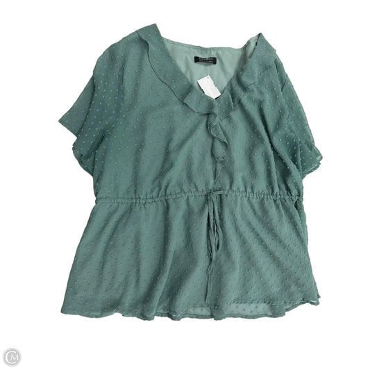 Top Short Sleeve By Bloomchic In Green, Size: 2x