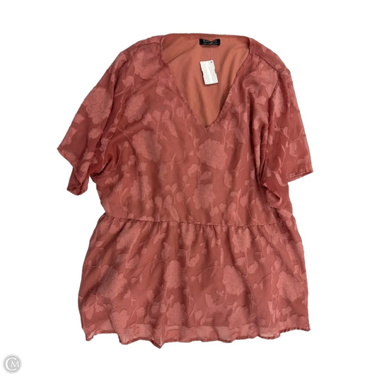 Top Short Sleeve By Bloomchic In Pink, Size: 2x